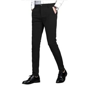 Plaid & Plain Men's Stretch Dress Slim Suit Pants 36x30 Suit Pants Lot Of 2